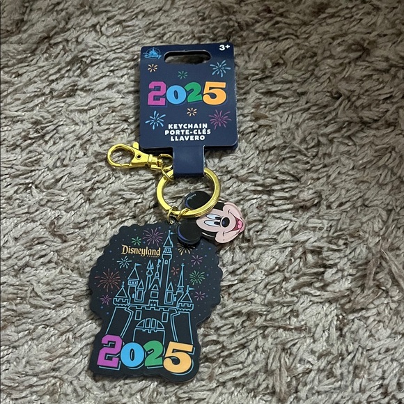 Disney Accessories - Disney Black and Gold Keychain with Castle Design